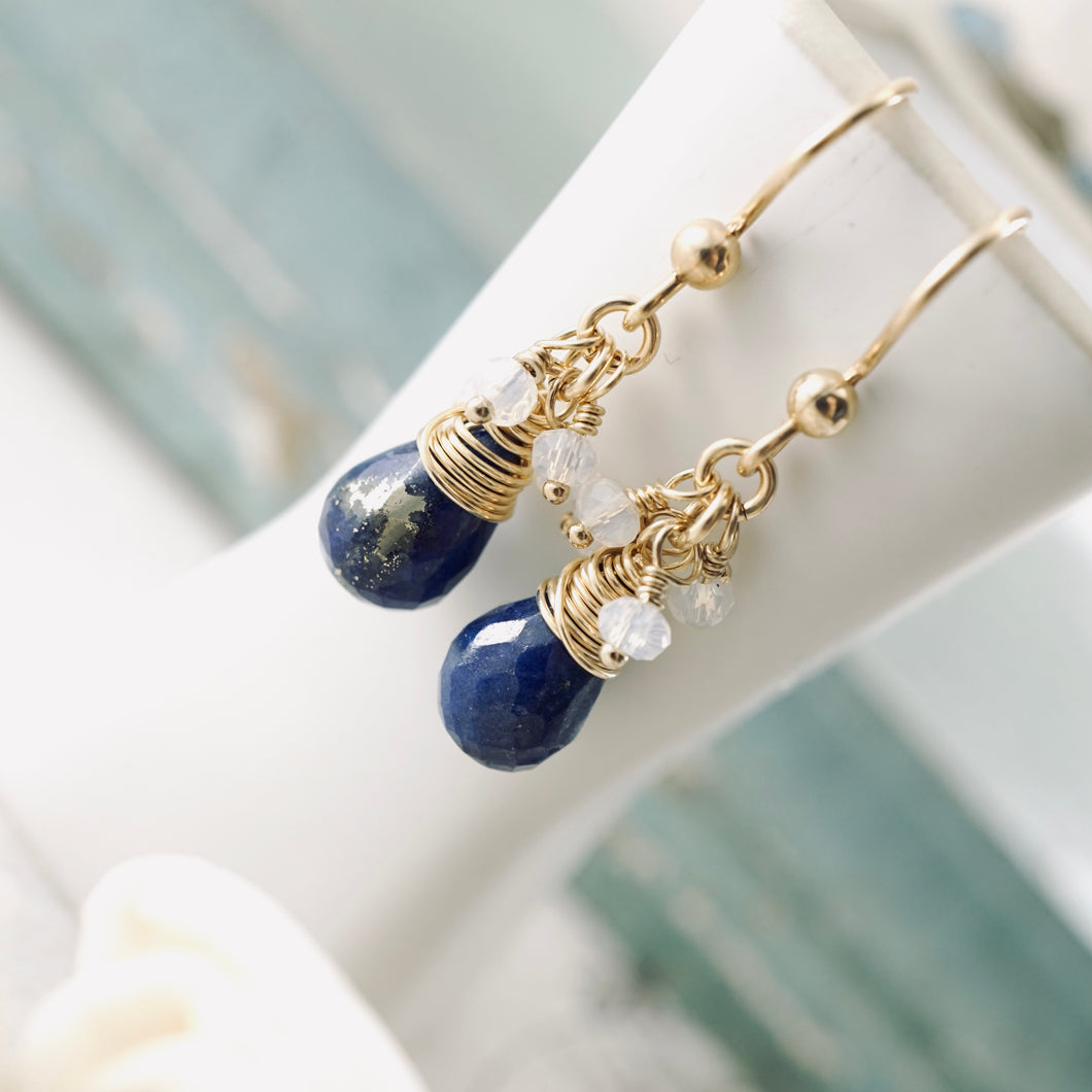 TN Lapis and Moonstone Earrings (GF)