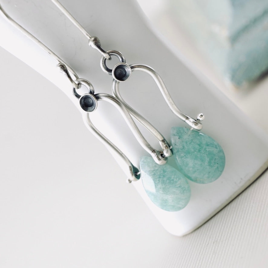 Petite Swings Amazonite Earrings