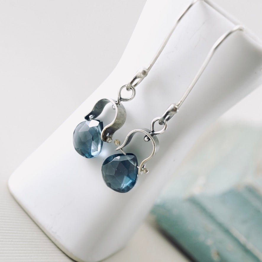 Petite Swings London Blue Topaz Earrings