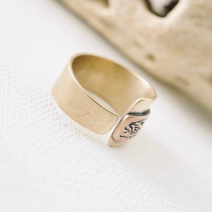 TN Rings with a Voice - Feather Texture - Brass (Size 8)