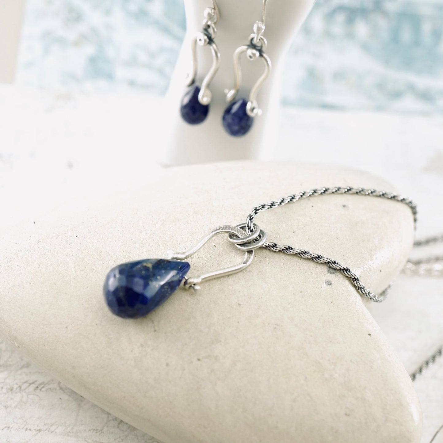 Petite Swings Lapis Drop Pendant