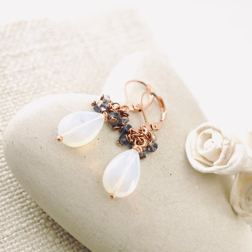 TN Opalite Lavender Earrings (Copper)