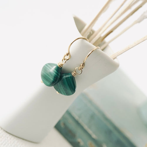 TN Petite Malachite Drop Earrings (GF)