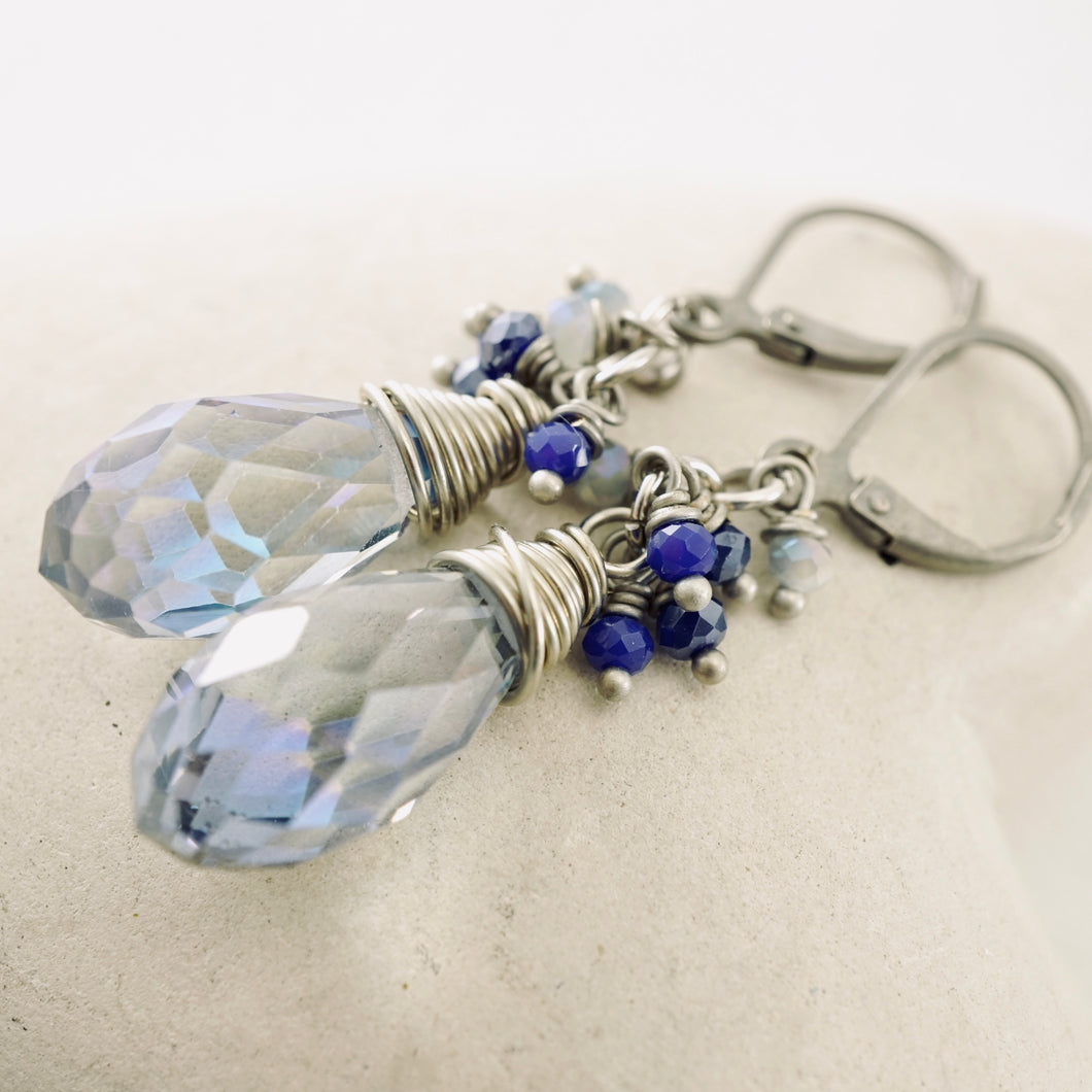 TN Blue Crystal Earrings