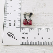 Load image into Gallery viewer, TN Petite Ruby Square Post Earrings (SS)