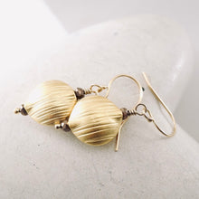 Load image into Gallery viewer, TN Brushed Gold Vermeil Puffy Pillow Earrings (Gold-filled)