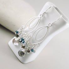 Load image into Gallery viewer, TN Moss Aquamarine Marquise Chandelier Earrings (Sterling Silver)