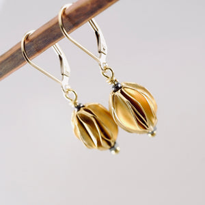 TN Brushed Gold Vermeil Fold-formed Earrings (Gold-filled)
