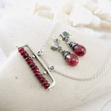 Load image into Gallery viewer, TN Petite Ruby Square Post Earrings (SS)