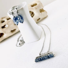 Load image into Gallery viewer, TN Blue Quartz Square Post Earrings (Posts - Sterling Silver)