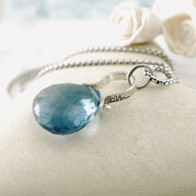 Load image into Gallery viewer, PS - Petite Swings London Blue Topaz Pendant (SS)