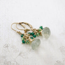 Load image into Gallery viewer, TN Green Amethyst Cluster Earrings (GF)