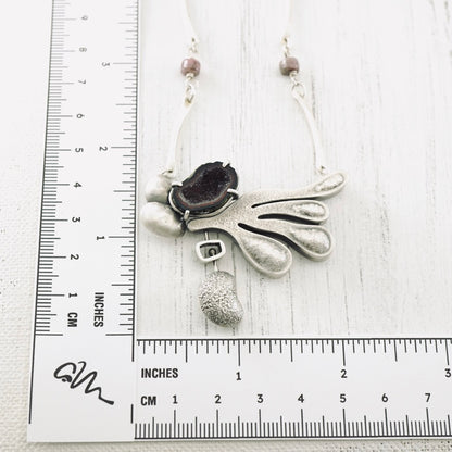 Baby Tobasco Geode & Tourmaline Necklace