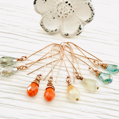 Aquamarine Drop Earrings (long)