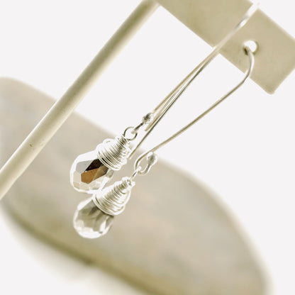 Smoky Crystal Drop Earrings - (Long)