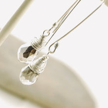 Load image into Gallery viewer, TN Smoky Crystal Drop Earrings - Sterling (Long)