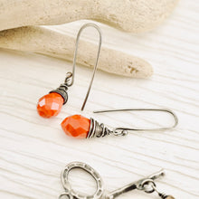 Load image into Gallery viewer, TN Crystal Drop Long Earrings (Red)