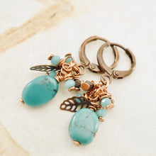 Load image into Gallery viewer, TN Petite Turquoise &amp; Copper Earrings
