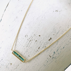 TN Turquoise Bar Necklace (GF)