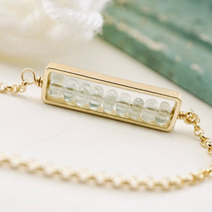 TN Aquamarine Bar Necklace (GF)