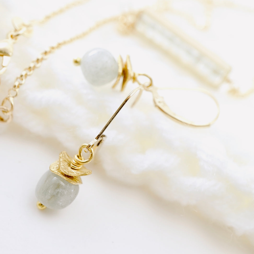 TN Petite Aquamarine Cornflake Earrings (GF)