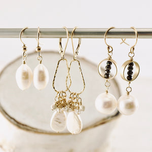 TN Coffee and Cinnamon Pearl Earrings (Gold-filled)