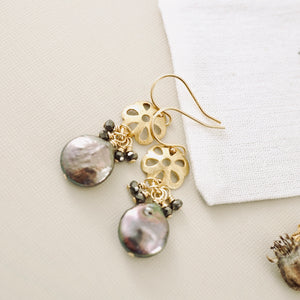TN Pearl and Flower Earrings (Gold-filled)