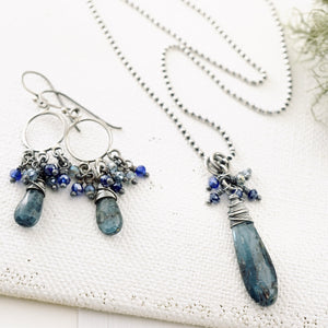 TN Royal Blue Kyanite Chandelier Earrings (SS)