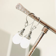 Load image into Gallery viewer, TN Rose Quartz Drop Earrings (SS)
