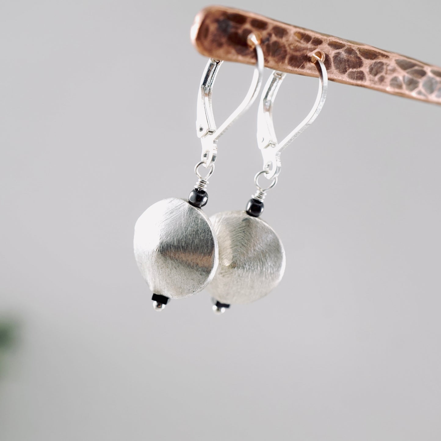 Brushed Hollow Bead Earrings
