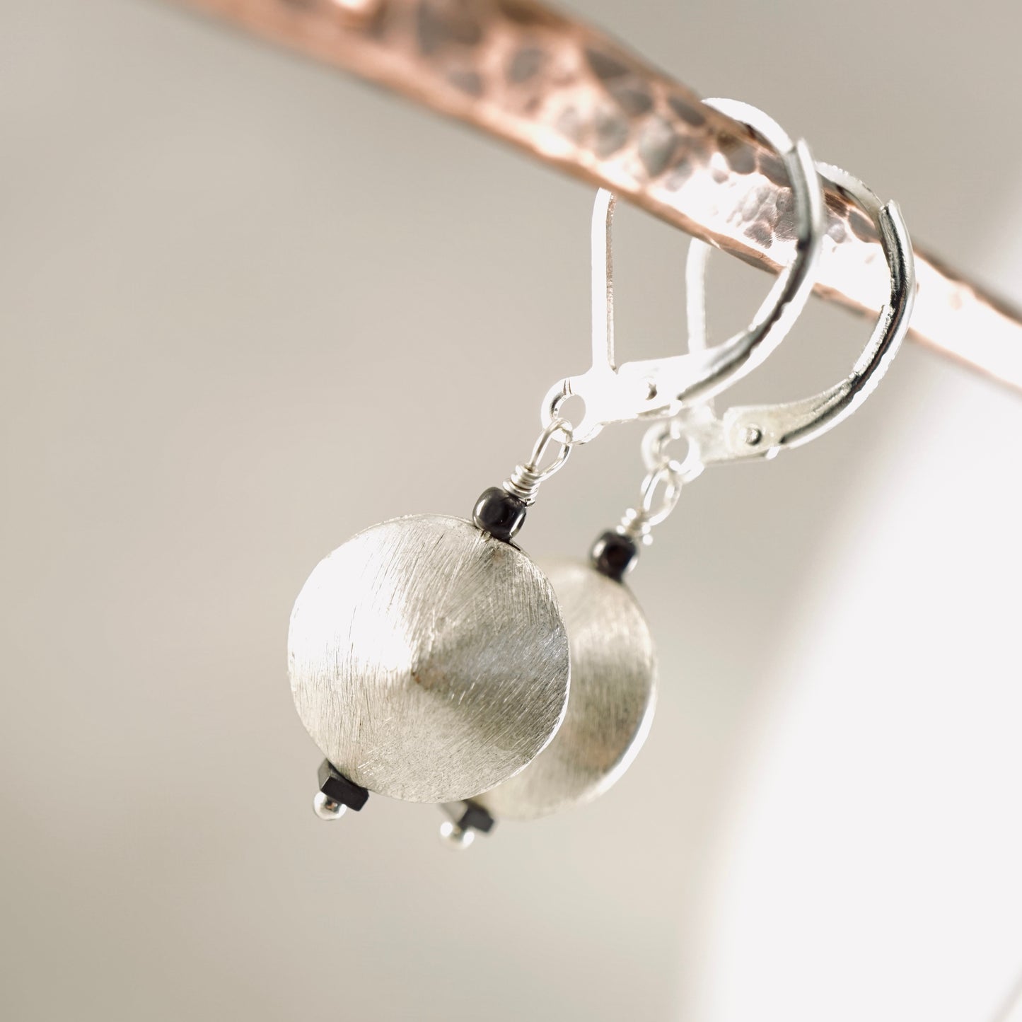 Brushed Hollow Bead Earrings