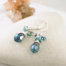 Load image into Gallery viewer, TN Blue Crystal &amp; Turquoise Drop Earrings (SS)