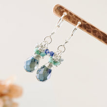 Load image into Gallery viewer, TN Blue Crystal &amp; Turquoise Drop Earrings (SS)