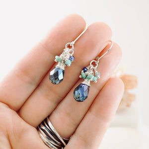 TN Blue Crystal & Turquoise Drop Earrings (SS)