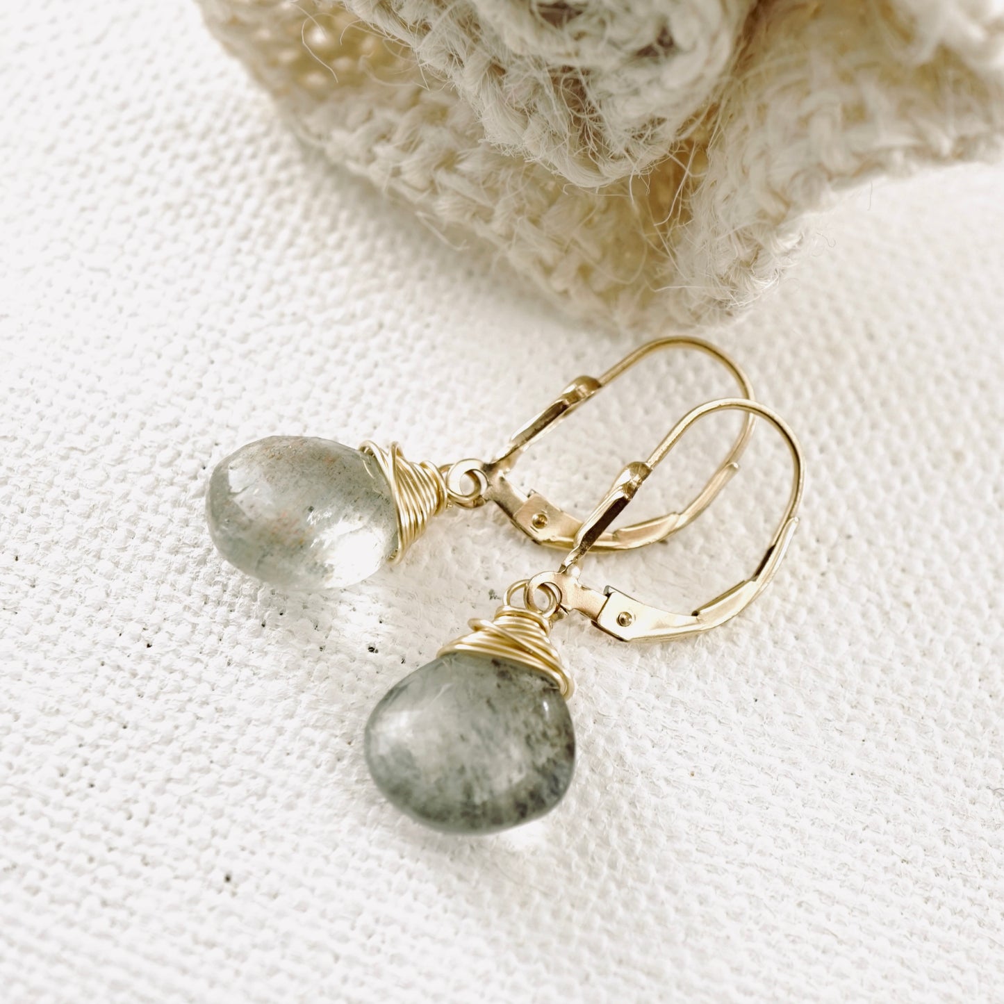 Moss Aquamarine Drop Earrings