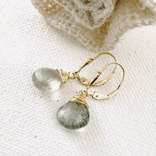 Load image into Gallery viewer, TN Moss Aquamarine Drop Earrings (Gold-filled)