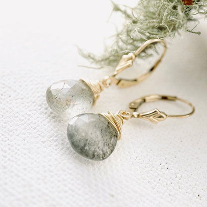 Moss Aquamarine Drop Earrings