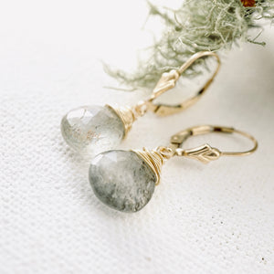 TN Moss Aquamarine Drop Earrings (Gold-filled)