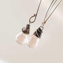 Load image into Gallery viewer, TN Long Pink Crystal Drop Earrings (CU)
