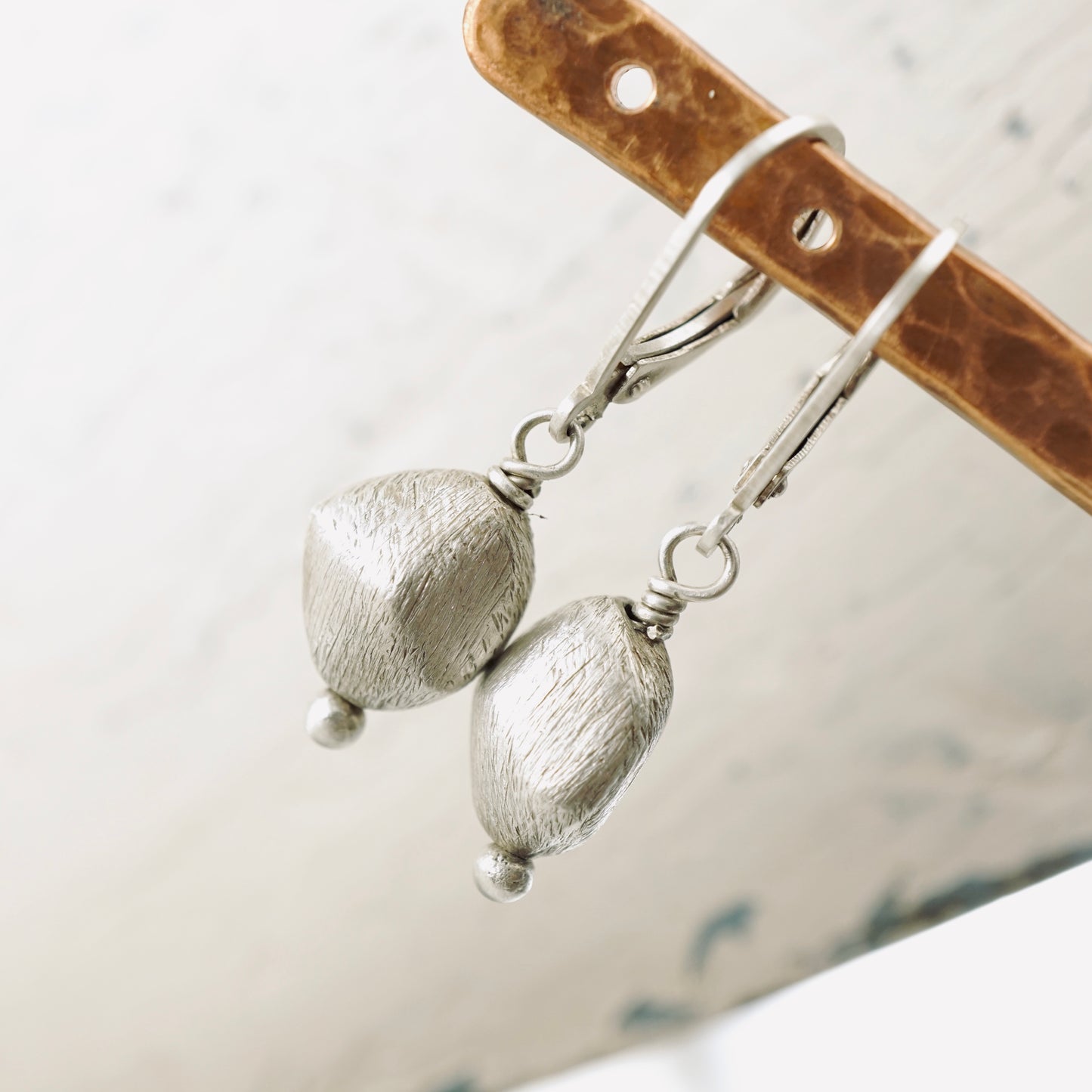 Brushed Silver Hollow Form Earrings