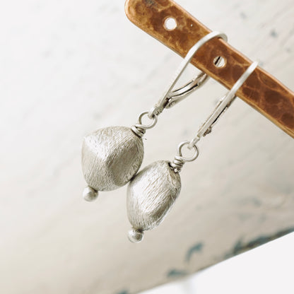Brushed Silver Hollow Form Earrings