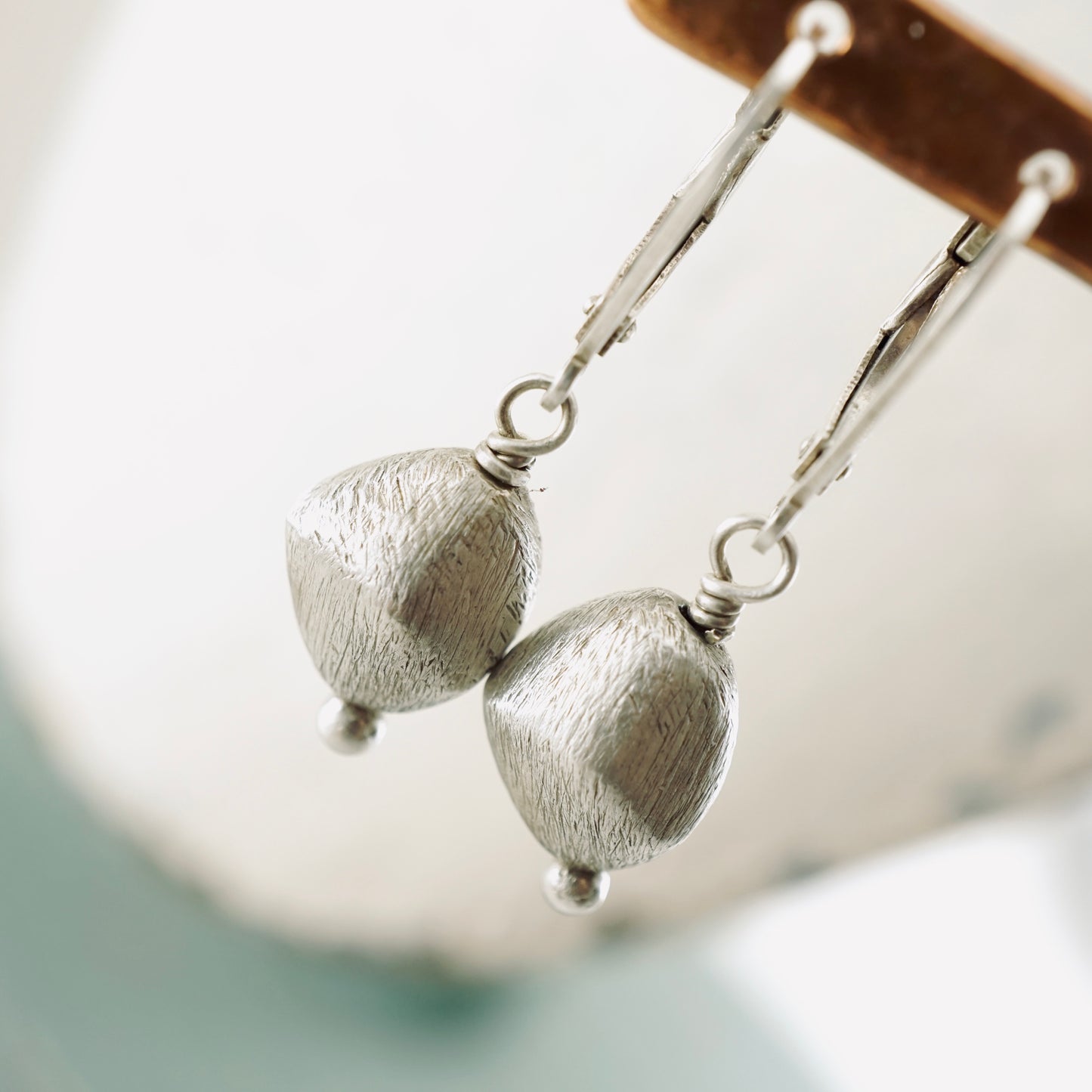 Brushed Silver Hollow Form Earrings