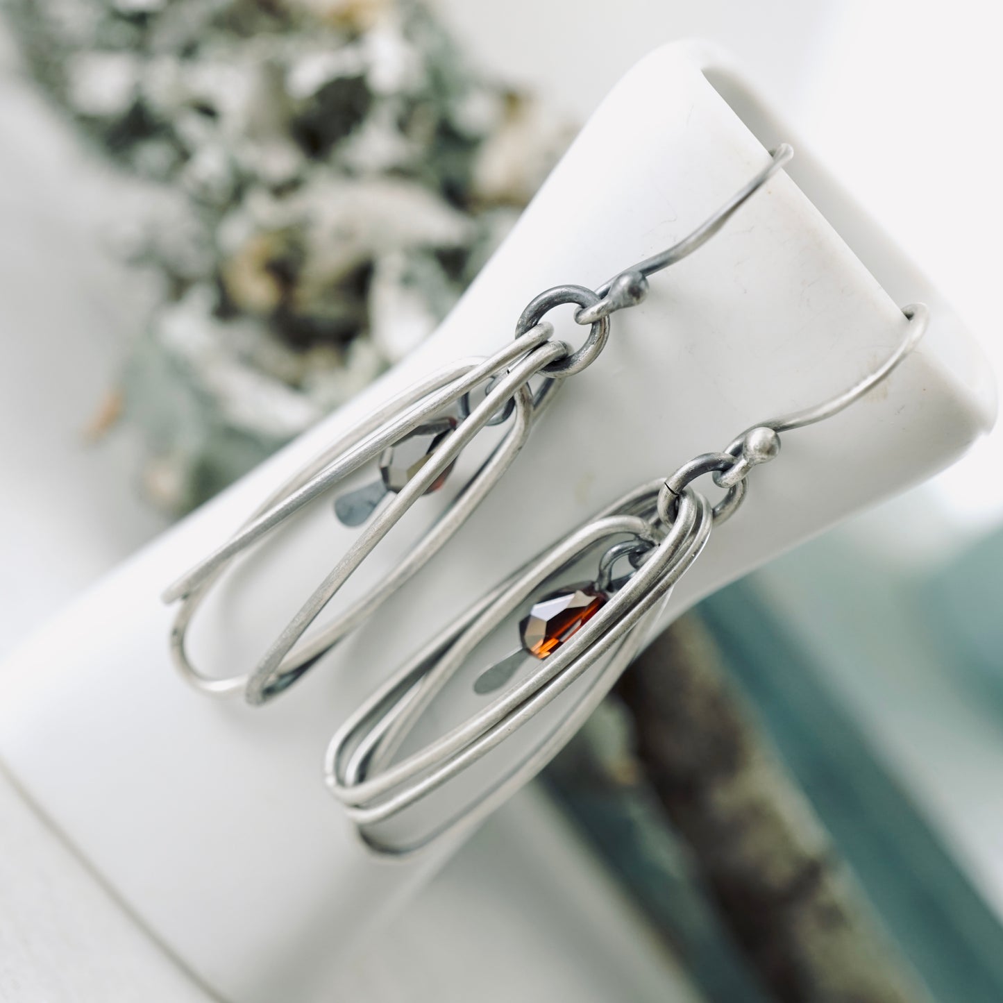 Oval Hoops Trio Crystal Earrings