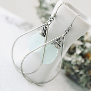 TN Chalcedony Big Hoop Earrings (SS)