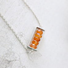 Load image into Gallery viewer, TN Carnelian Agate Petite Bar Necklace (SS)