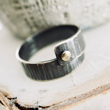 Load image into Gallery viewer, Carpe Diem - Overlapping Unisex Ring (Ridged texture - SS/Gold)