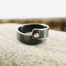 Load image into Gallery viewer, Carpe Diem - Overlapping Unisex Ring (Ridged texture - SS/Gold)