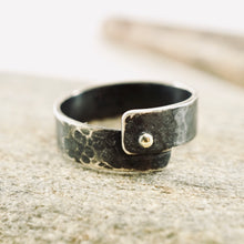 Load image into Gallery viewer, Carpe Diem - Overlapping Unisex Ring (Hammered texture - SS/Gold)