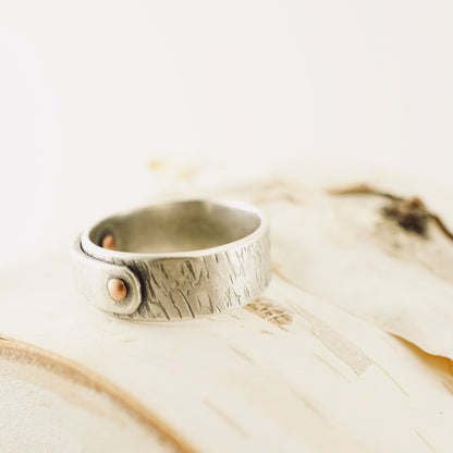 Riveted Sterling Over Sterling Ring (Unisex: size 9)