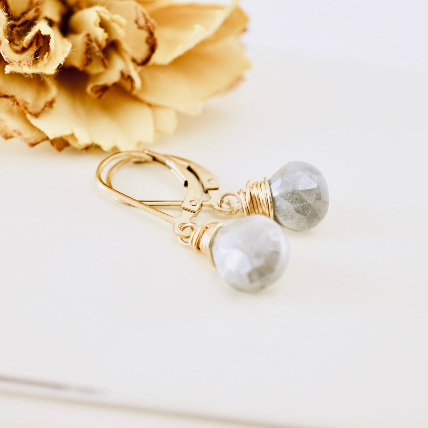Gray Quartz Earrings